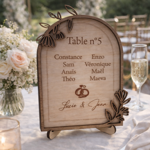 décoration mariage raffinée avec détails en bois