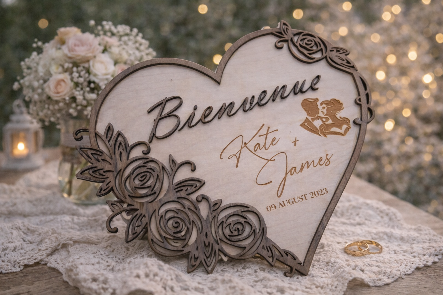 decoration de la table de bienvenue du mariage