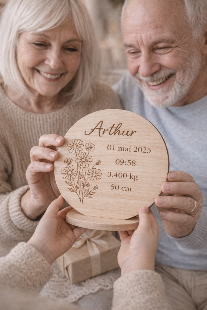 Offrez un souvenir de naissance personnalisé en bois